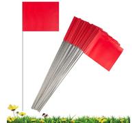 Hopbucan Lot de 50 drapeaux de signalisation, drapeaux rouges de jardin, 15 x 4 x 5 pouces, drapeaux de signalisation, drapeaux pour pelouse, drapeaux pour paysages