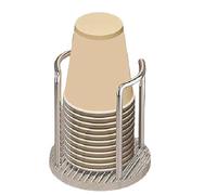 Hopbucan Porte-gobelets en carton, distributeur de gobelets, rince-bouche, porte-vaisselle, support de rangement, 11,5 x 13 cm, Aluminium Acrylique, Argenté