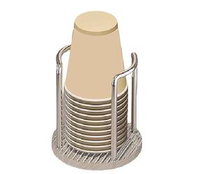 Hopbucan Porte-gobelets en carton, distributeur de gobelets, rince-bouche, porte-vaisselle, support de rangement, 11,5 x 13 cm, Aluminium Acrylique, Argenté