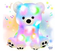 Hopearl Lullaby - Ours Polaire Musical rempli de LED - Jouet en Peluche - Volume réglable - Animé - pour Enfants et Jeunes Filles - Blanc - 28 cm
