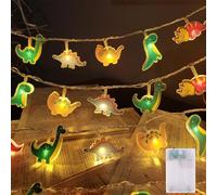 Hopelit 1,5m 10 LED Dino Guirlande Lumineuse pour Chambre d'enfant, Guirlande Lumineuse à Piles Étanche avec Minuteur, Veilleuse pour Chambre d'enfant Garçon Fille Bébé Lit Lit d'enfant Anniversaire
