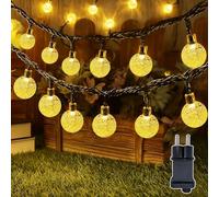 Hopelit Guirlande lumineuse d'extérieur à Cristaux - 20m - 200 LED - Guirlande lumineuse sphérique - 8 modes - Étanche IP44 - Guirlande lumineuse avec minuterie pour chambre, jardin, balcon