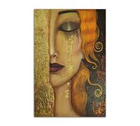 HOPNRU Gustav Klimt Art peinture Freya larmes d'or affiche impression toile peinture mur Art photo moderne maison chambre décor affiche (40x60cm-Sans cadre)