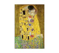 HOPNRU Gustav Klimt Le Baiser Art Peinture Impression Toile Affiche Mur Art Photo Moderne Salon Chambre Salle De Bains Décoration Affiche Cadeau De Mariage (20x30cm-Sans cadre)