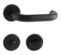 HOPPE 12163685 Poignée de porte Paris sur rosace BB 37-42 mm Inox Noir Mat