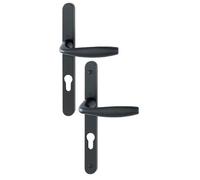 Hoppe Ensemble de porte sur plaque étroite New-York 1810RH/300LMSGL/1810 Noir mat PZ70 - 3944808