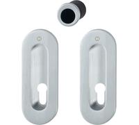 HOPPE Ensemble coquillage pour porte coulissante M472 - PZ, rosace ovale, laiton chromé mat