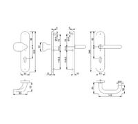 Hoppe HOPPE Garniture de protection anti-intempéries Langschild, PZ, 8/72 Paris E86G/3331/3310/138Z F69, TS Quantité:1