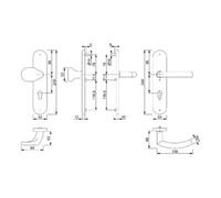 Hoppe HOPPE Garniture de protection WET plaque longue, PZ, 8/72 Trondh. E86G/3332ZA/3310 F69,TS Quantité:1