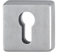 HOPPE Rosace carrée avec perforation PZ - Cylindre profilé - Porte d'entrée - 52 x 8 mm - Acier inoxydable mat - 1 pièce - 3555765