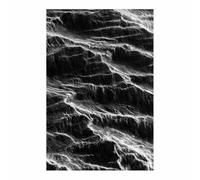 HOQIU Photo Noir Et Blanc Vagues de sable noires texturées affiche murale, deco mural, Pour la maison, le bureau, la chambre(Multicolore)-70x100cm Sans cadre