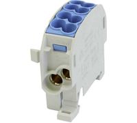 HoraeTec 080110-1-3 Borne de dérivation pour conduite principale PA, laiton gris clair (RAL 7035), bleu clair (RAL 5012) 1 pôle