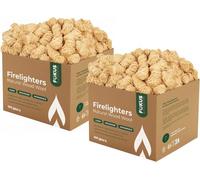 HORECA CANDLES Allume-Feu en Laine de Bois avec Cire - Lot de 200 - pour Barbecue, Cheminée, Poêle à Bois, Brasero et Four à Pizza - Allumage Rapide, Combustion d’Environ 10 Minutes, sans Odeur