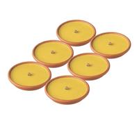 Horeca Candles - Bougies Citronnelle en pot en Terre Cuite - Lot de 6 Bougies Parfumées - Durée 8 Heures - Jaune - Cire anti-moustiques - Pour jardin d'Extérieur, Balcon, Patio, Camping