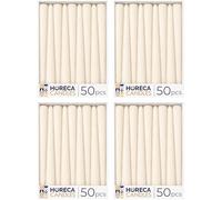 Horeca Candles Bougies coniques ivoire - 25,4 cm (H) - Lot de 200 bougies non parfumées - Durée de combustion de 7,5 heures - Sans fumée - Sans goutte