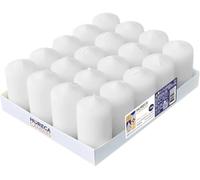 Horeca Candles - Bougies Piliers - Blanc - Ø 4 x 7 cm - Lot de 80 Bougies Décoratives pour la Maison - Longue Durée 12 Heures - Cire Non Parfumées - Pour la Maison, Mariage, Fêtes et la Restauration