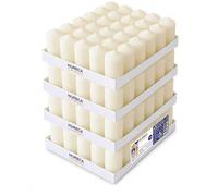 Horeca Candles - Bougies Piliers - Ivoire - Ø 4 x 7 cm - Lot de 80 Bougies Décoratives pour la Maison - Longue Durée 12 Heures - Cire Non Parfumées - Pour la Maison, Mariage, Fêtes et la Restauration