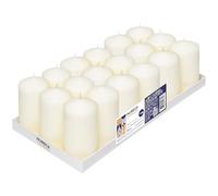 Horeca Candles - Bougies Piliers - Ivoire - Ø 6 x 12 cm - Lot de 18 Bougies Décoratives pour la Maison - Longue Durée 40 Heures - Cire Non Parfumées - Sans goutte - Sans fumée - Qualité RAL