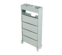 Horett Bibliothèque Mobile, 4 Roues Verrouillables, 30,9 X 4,7 X 15,6 Po | Construction PP et PS, Accès Inclinable pour Livres et Magazines, Chariot de Rangement Roulant pour Salles de t