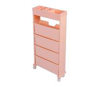 Horett Bibliothèque Mobile, 4 Roues Verrouillables, 30,9 X 4,7 X 15,6 Po | Construction PP et PS, Accès Inclinable pour Livres et Magazines, Chariot de Rangement Roulant pour Salles de t