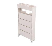 Horett Bibliothèque Mobile, 4 Roues Verrouillables, 30,9 X 4,7 X 15,6 Po | Construction PP et PS, Accès Inclinable pour Livres et Magazines, Chariot de Rangement Roulant pour Salles de t