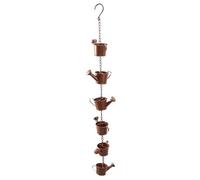 Horett Bouilloire Chaîne de Pluie 90 Cm Fer Décoratif Drainage œuvre D'art | Construction Métallique, Longueur 90 Cm, Montage sur Toit et Sol, Affichage de Jardin et de Villa, Support de Drainage de