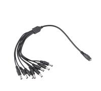 Horett Câble Répartiteur D'alimentation 12 V CC, Adaptateur CCTV 1 | Prise 5,5 X 2,1 Mm, Cordon 16,5 Pouces pour Caméras de sécurité, Bandes LED, Appareils Basse Tension, Prise Facile à
