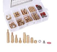 Horett Entretoises en Laiton M3 Pièces de Quincaillerie Fournitures de Quincaillerie Composants 140 Pièces Entretoises Hexagonales Vis Rondelles Assortiment D'écrous