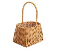 Horett Panier tissé avec Poignée, Panier Portable en Rotin PP | Porte-fleurs Vintage ajouré, Récipient en Plastique Résistant à la Corrosion, Cadre en Fer Porteur, Décoration de la Maison