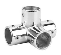 Horett Raccord de Main Courante à 4 Voies Raccord de Rampe à 4 Voies Connecteur Main Courante Quincaillerie Base Ronde en Acier Inoxydable 316 Diamètre Intérieur 25