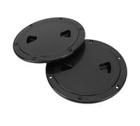 Horett Trappe Ronde de 6 Pouces Trappe D'accès de 6 Pouces Plaque Pont Couvercle ABS Joint en Caoutchouc Bouton Profond Base Séparée avec Couvercle Amovible pour (Noire)