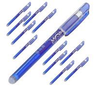 HORIALENCE 12pièces Stylos Effaçables Bleu Pointe Fine Ensemble pour Étudiants Bureau Écriture Fluide Correction Facile
