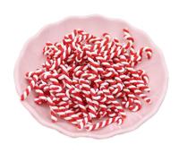HORIALENCE 20pcs Accessoires de Noël en Argile Rouge et Café pour Décoration Élégante Diy, Ornement de Bâtons de Noël Miniatures pour Coque de Téléphone et Trousse