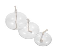 HORIALENCE 3 Pièces Lampe à Huile Rechargeable en Verre, Usage Intérieur | Design Élégant, Portable et Résistante à Chaleur, Solution Solide pour Salon et Extérieur