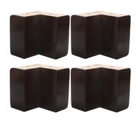 HORIALENCE 4 Pièces Pied de Meuble en Bois Massif Marron de L, Compatible Tables Basses et Armoires, Support Stable Structure à Tenon et Mortaise, Style Naturel Scandinave