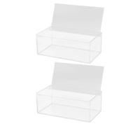 HORIALENCE Boîte pour 2 feuilles assouplissantes : Porte-feuilles assouplissantes transparent empilable avec couvercle, contenant de rangement pour lessive en poudre et capsules, 15 x 7,5 cm
