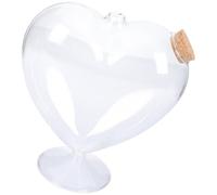 HORIALENCE Bonbonnière en Verre Cœur Bouchon de Liège, Bocal Transparent | Rangement Hermétique pour Biscuits et Céréales, Décor Cœur Mignon, Surface Claire, Facile à Nettoyer