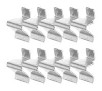 HORIALENCE Clips pour Étagères Métalliques Argent 10pcs Supports Réglables en U pour Cloisons Et Archives Installation Facile Pieds Stables Adapté Aux Écoles Et Bureaux 2.70X2.00X1.40Cm