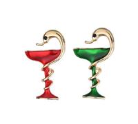 HORIALENCE Épingle Créative Rouge et Vert Forme Verre à Vin en Alliage de Zinc Lot de 2 Pièces Fine Fabrication, pour Tenue Décontractée Quotidienne