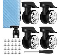 HORIALENCE Kit de Remplacement de roulettes pour Valise de Voyage, 4 Roues en TPE et PP, Double rangée, Accessoires Inclus, Usage Universel pour Bagages