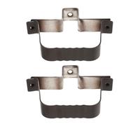 HORIALENCE Lot de 2 fixations pour de gouttière, collier de serrage mural en aluminium avec patte de fixation, compatible avec les tuyaux de 80 x 60 mm (3 x 2 pouces), pour drainage extérieur