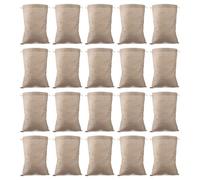 HORIALENCE Lot de 25 Sacs en Toile de Jute avec Cordon de Serrage, Pochettes de Rangement pour légumes en Lin de 25 cm, Respirants pour Fruits et légumes, Organisation de la Cuisine
