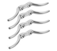 HORIALENCE Lot de 4 Taquets de Cordon en Acier Inoxydable, Clips pour Stores et Brise-Soleil, Accessoire de Fixation pour Cordons de Rideaux, Usage Intérieur et Extérieur
