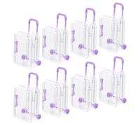 HORIALENCE Mini Boîte à Bagages pour Présents D'invités Pourpre en Ps Portable et 8 Pièces, Coffret Alimentaire pour Décoration de Mariage et Fête de Voyage