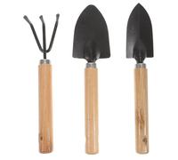 HORIALENCE Outils de Jardinage Têtes Polies en Fer et Bois Mini et Ensemble de 3 Jardin Râteau, Pelle et Truelle, Confort Plusieurs Styles pour Camping en Extérieur Plusieurs Styles