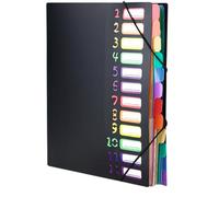 HORIALENCE Porte-documents Accordéon en Plastique A4 Pages de Tri Colorées, Organiseur de Documents pour Bureau et Voyage, Pochette Plastique Robuste et Fonctionnelle
