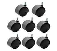 HORIALENCE Roulettes Silencieuses en Plastique PP 2 Pouces M8 Lot de 8 pour Mobilier de Bureau et Chaise à Roulettes Noires