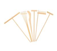HORIALENCE Set de 6 Râteaux en Bambou pour Jardinage Bonsaï, Outils Miniatures pour Râteau de Sable, Décoration de Bureau Zen et Accessoires Maison