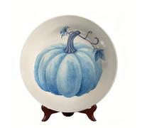 Horienteeon Assiettes décoratives en forme de citrouille bleue pour l'automne et l'automne - À suspendre au mur - Pour cuisine, salle à manger, armoire à vin, décoration d'intérieur - Action de grâce