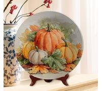 Horienteeon Assiettes décoratives en forme de citrouilles à suspendre au mur pour Thanksgiving, récolte d'automne, assiettes décoratives pour cuisine, salle à manger, armoire à vin, décoration